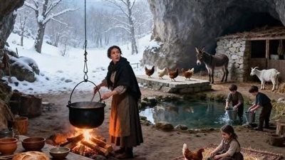 بعد وفاة زوجها طردوها مع أطفالها الأربعة… لكن ما فعلته داخل كهفٍ في الجبل صدم الجميع